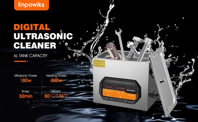 Machine de nettoyage à ultrasons de 180W Nettoyeur à ultrasons numérique de 6 litres 0