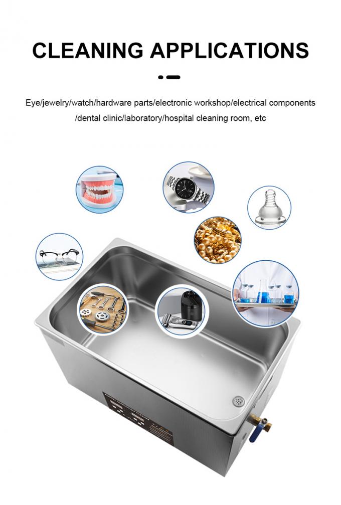 Machine de nettoyage à ultrasons 40khz 600w Nettoyeur de bijoux métallique à ultrasons 9