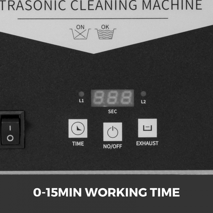 0.8L machine à nettoyer par ultrasons 304 en acier inoxydable numérique avec chronomètre 2