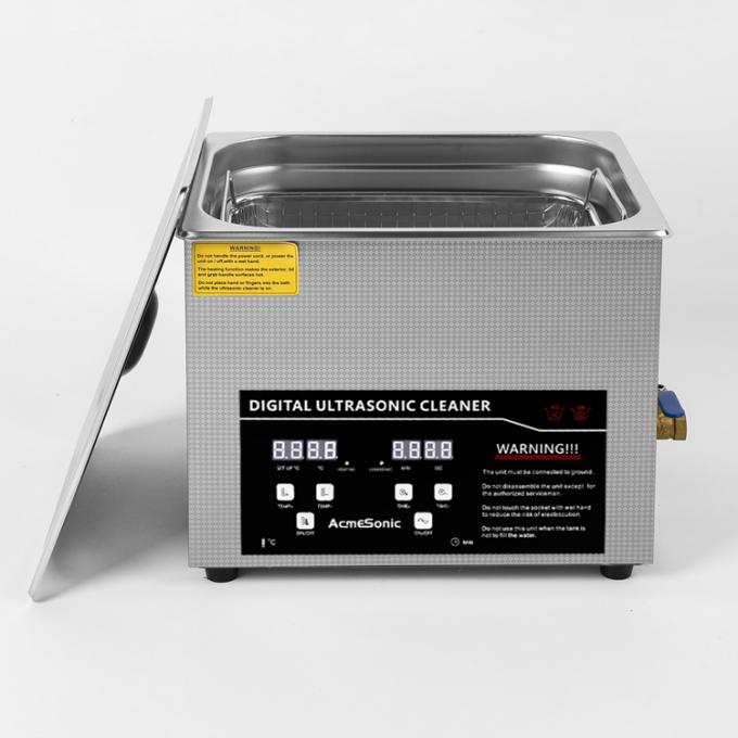 Nettoyeur à ultrasons numérique métallique 10L avec panier et couvercle 2